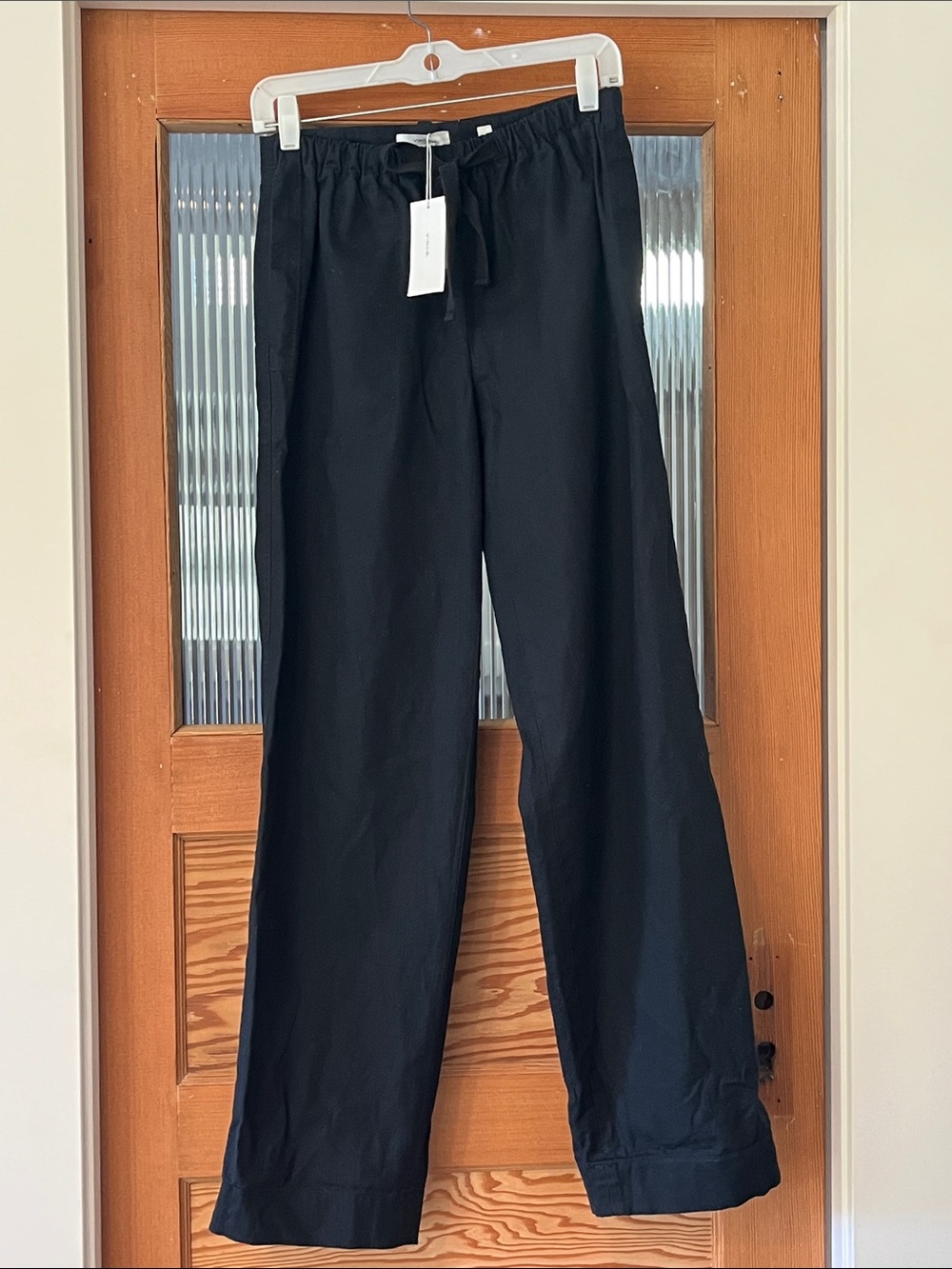 Vince Black Straight-Leg Drawstring Pants